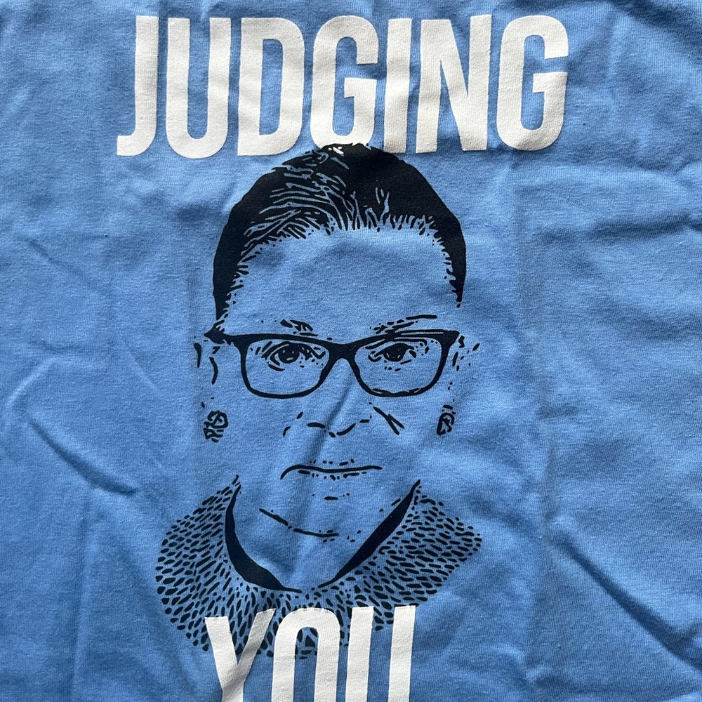 Ruth Bader Ginsburg Judging You shirt. Super soft. Adult M. Gildan Activewear.
